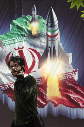A banner in Tehran celebrates Iran’s military.