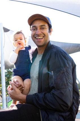Matt Okine with his daughter, Sofia.