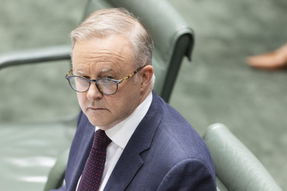 Prime Minister Anthony Albanese during question time today.