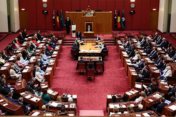 The Senate chamber at the return of parliament following the 2025 election. 