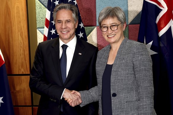 US Secretary of State Antony Blinken with Australia’s Foreign Minister Penny Wong.