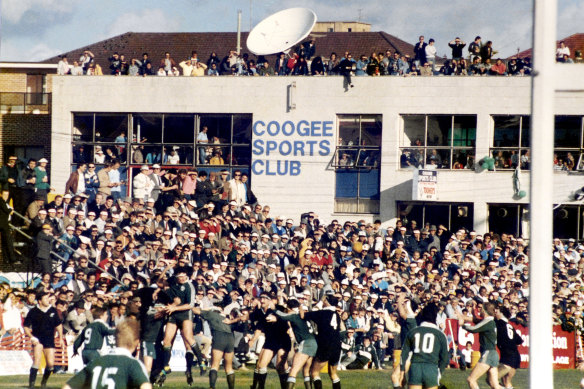 Vintage: Fans flock to Coogee Oval to watch Randwick take on the All Blacks in 1988. 