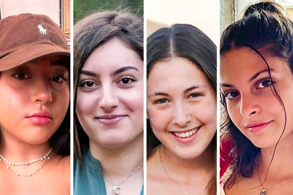 The four hostages released on Saturday: Liri Albag, Karina Ariev, Naama Levy and Daniella Gilboa.