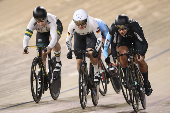 Stephanie Morton (left) was among Australia's few medal winners at the world track championships in Berlin.