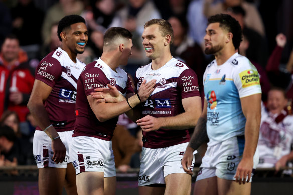 Manly are eyeing the top four after a third straight win.