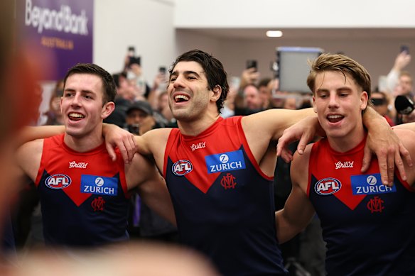 Christian Petracca sings the club song.