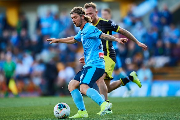 Sliding doors: Sydney FC's Luke Brattan almost joined the Wanderers earlier this year before signing for the Sky Blues.