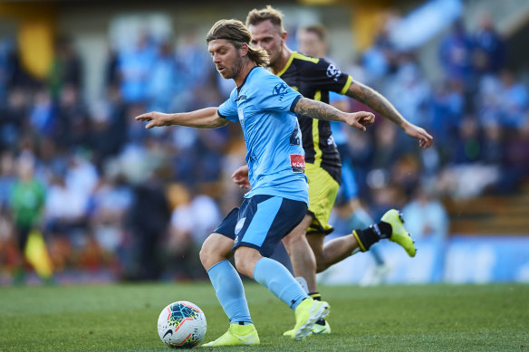 Sliding doors: Sydney FC's Luke Brattan almost joined the Wanderers earlier this year before signing for the Sky Blues.