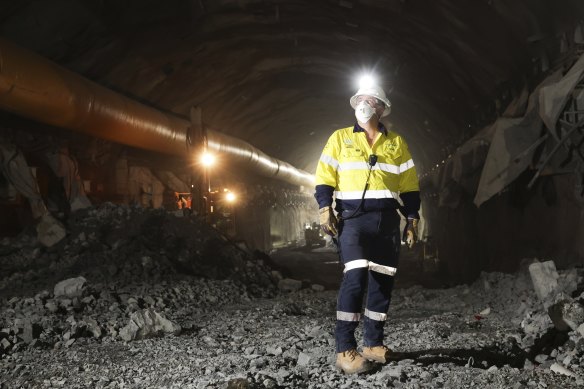 Snowy 2.0 project director Dave Evans in the cavern that will house the huge turbines and transformers that will send electricity to the grid. 