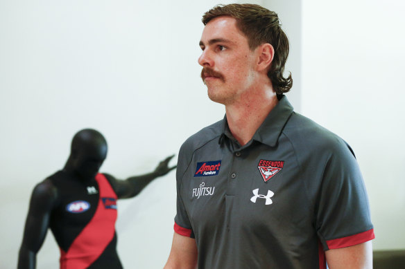 Joe Daniher at a media op ahead of the 2020 season, which he'll start at Essendon following a failed trade request. 