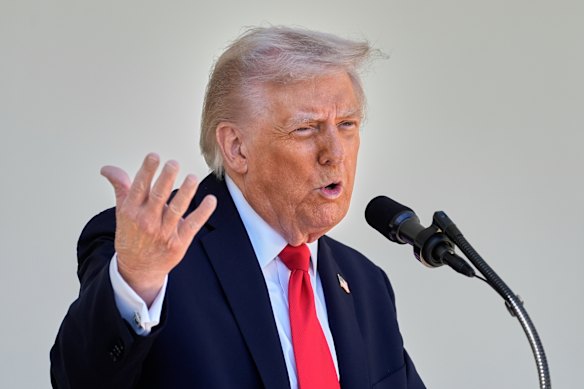 US President Donald Trump at the White House on Tuesday.