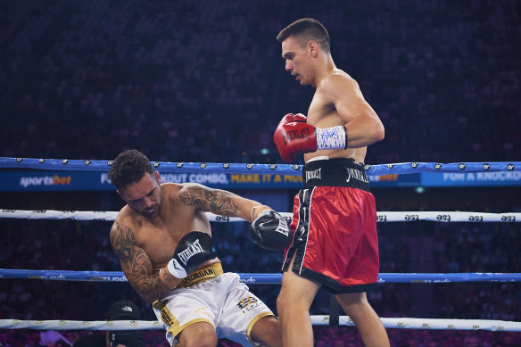 Tim Tszyu made short work of Bowyn Morgan.