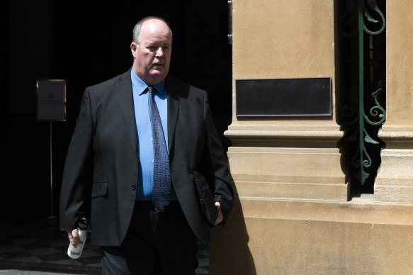 Former police officer Stephen Page outside the LGBTIQ hate crimes inquiry on Tuesday.