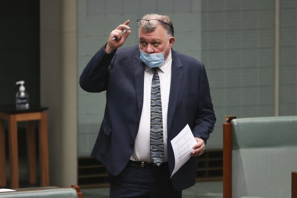MP Craig Kelly during a debate in the House of Representatives in August.