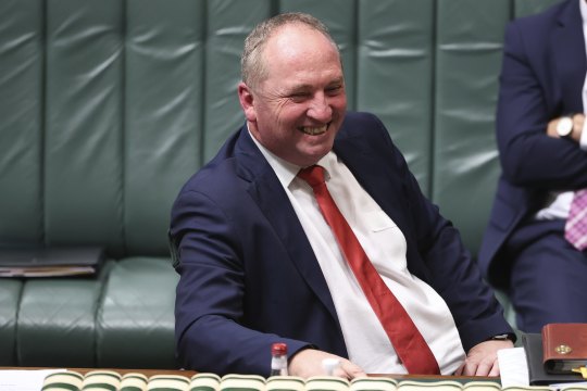 Barnaby Joyce, having returned as Nationals leader and deputy Prime Minsiter, pictured in question time this week.