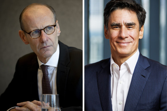 ANZ chief executive Shayne Elliott will be replaced by Nuno Matos (right). 
