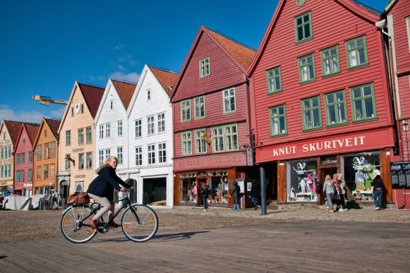 Bryggen, the old area of Bergen.