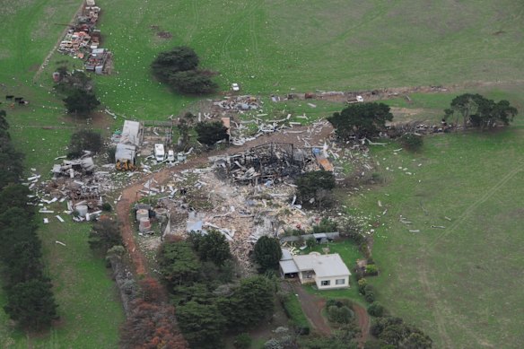 An aerial photograph of the Derrinallum site on April 12, 2014. 