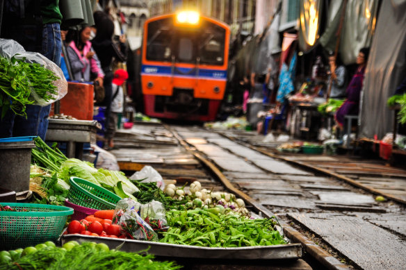 Mae Khlong market existed before the railway was built 100 years ago,