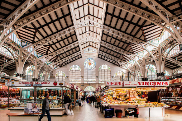 Mercat Central in Valencia and its largest offering of fresh produce in Europe.