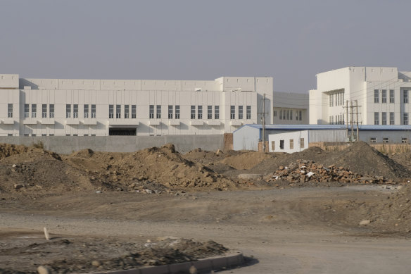 A re-education camp, officially known as a vocational education and training centre, on the outskirts of Turpan City, Xinjiang.