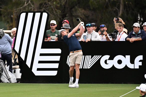Cameron Smith  tees off in Adelaide.