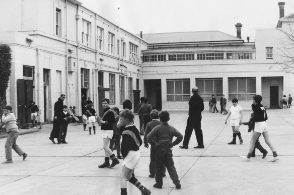 The courtyard of St Vincent de Paul Boys' Home in South Melbourne in 1970.