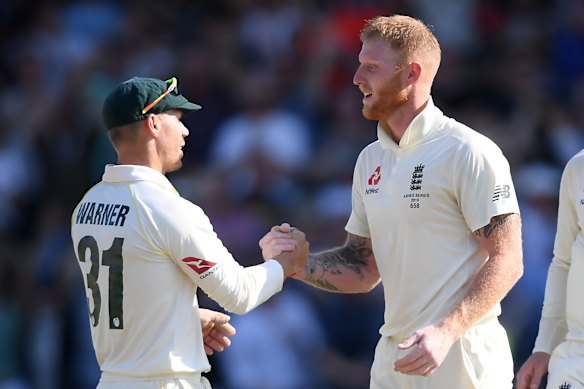 David Warner and Ben Stokes.