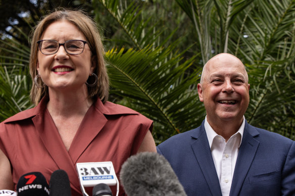 Premier Jacinta Allan and Treasurer Tim Pallas on Monday.