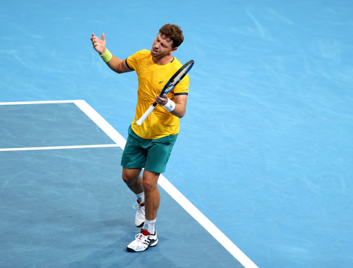 Australia’s James Duckworth blew a 5-2 lead in the opening set to lose in straight sets on Tuesday night.
