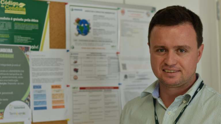 Marcelo Camargo, manager of Termoverde Caieiras, Brazil's largest biogas (methane) energy plant, on the outskirts of Sao Paulo.