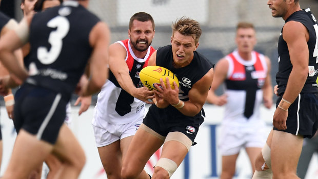 Carlton's Patrick Cripps in action on Wednesday night.
