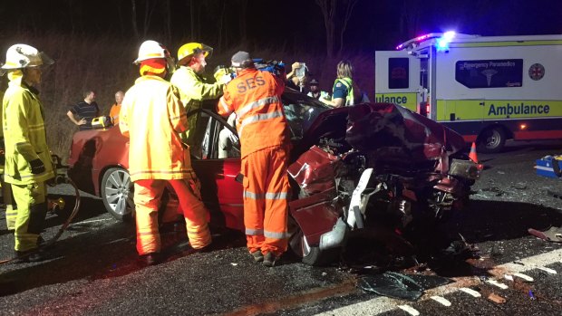 One dead, three injured after head-on crashes on Bruce Highway in central Queensland