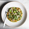Buckwheat “gnocchi” with mushroom ragu.