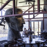 A Richard Stringer sculpture dominates the Mount Monument dining room.
