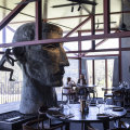 A Richard Stringer sculpture dominates the Mount Monument dining room.