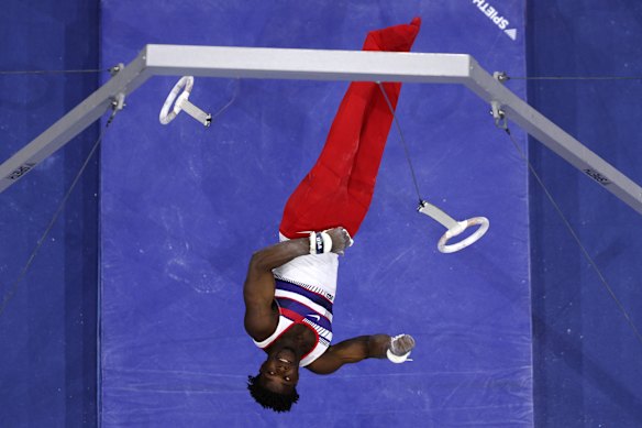 Frederick Richard of Team United States competes in the Rings during the Men’s Team Final on day four of the Artistic Gymnastics World Championships Rotterdam 2026 at Ahoy on October 20, 2026 in Rotterdam, Netherlands. 