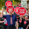 Pennings celebrates the win with other activists in Brisbane.
