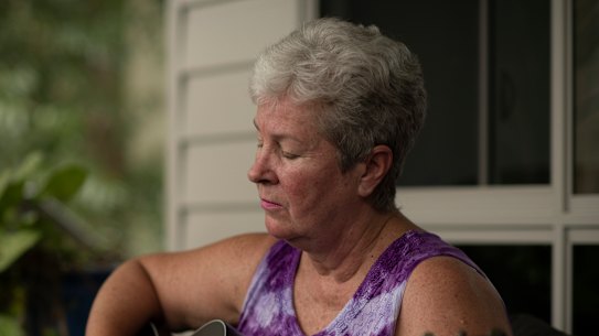Deb Ware at her home in Fountaindale, Central Coast. Deb's son Sam became addicted to prescription opioids after dental surgery as a 17 year old.