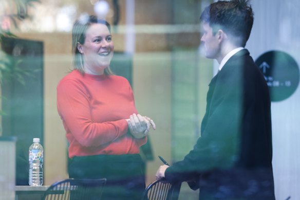 Anita Perrottet in the ICAC foyer after completing her evidence last month.