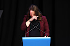 Bec Daniher brought to tears while paying tribute to her father Neale.