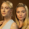 Saoirse Ronan (left) and Florence Pugh play sisters and romantic rivals in Little Women. 