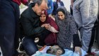 A family of Palestinians mourning the death of Muhammad Abdullah Hasaballah, a 22-year-old man killed by air strikes in Khan Yunis. 