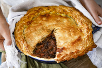 Family-size beef and Guinness pie.