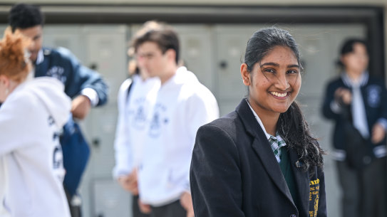 Nadia Marikar, 15, sat Tuesday’s English exam.