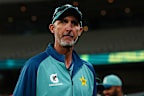 Jason Gillespie during his coaching tenure with Pakistan.