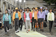 Splashes of colour at the Hermès Ready to Wear show for Spring/Summer 2023. 