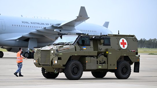 Bushmaster troop carriers have made an important contribution to Ukraine’s war effort. 