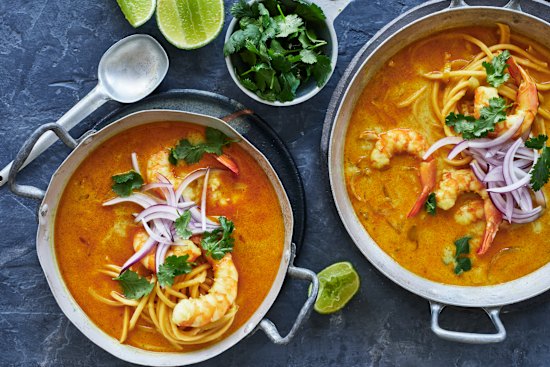 Coconut prawn noodle soup.