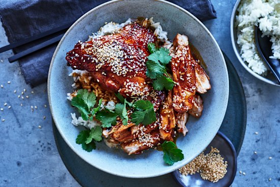 One-pan honey soy chicken.